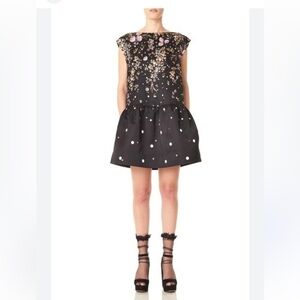 Amur Avril Black and Floral mini dress size 4